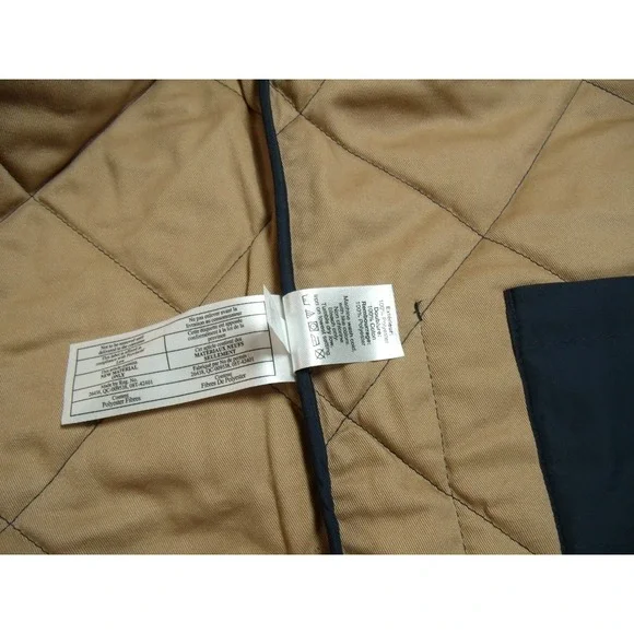 J Crew Vest Jacket Mens Medium Navy  Zip Quilted Outdoor Lined, Pockets - Picture 9 of 11